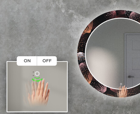 Apvalus dekoratyvinis veidrodis su LED apšvietimu svetainei - dandelion #5