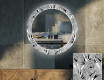 Apvalus dekoratyvinis veidrodis su LED apšvietimu svetainei - black and white jungle #1