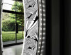 Apvalus dekoratyvinis veidrodis su LED apšvietimu svetainei - black and white jungle #11