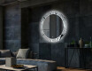 Apvalus dekoratyvinis veidrodis su LED apšvietimu svetainei - black and white jungle #2
