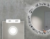 Apvalus dekoratyvinis veidrodis su LED apšvietimu svetainei - black and white jungle #4