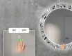 Apvalus dekoratyvinis veidrodis su LED apšvietimu svetainei - black and white jungle #5