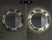 Apvalus dekoratyvinis veidrodis su LED apšvietimu prieškambariui - bells flowers #7