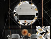 Apvalus dekoratyvinis veidrodis su LED apšvietimu prieškambariui - marble pattern