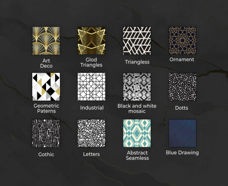 Apvalus dekoratyvinis veidrodis su LED apšvietimu prieškambariui - marble pattern #10