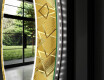 Apvalus dekoratyvinis veidrodis su LED apšvietimu prieškambariui - gold triangles #11