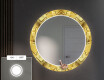 Apvalus dekoratyvinis veidrodis su LED apšvietimu prieškambariui - gold triangles #4
