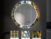 Apvalus dekoratyvinis veidrodis su LED apšvietimu prieškambariui - gold triangles #6