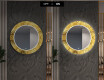 Apvalus dekoratyvinis veidrodis su LED apšvietimu prieškambariui - gold triangles #7