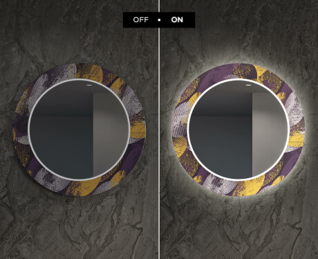 Apvalus dekoratyvinis veidrodis su LED apšvietimu prieškambariui - round stamp #7
