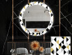 Apvalus dekoratyvinis veidrodis su LED apšvietimu prieškambariui - geometric patterns