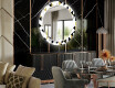 Apvalus dekoratyvinis veidrodis su LED apšvietimu prieškambariui - geometric patterns #2