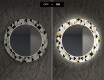 Apvalus dekoratyvinis veidrodis su LED apšvietimu prieškambariui - geometric patterns #7