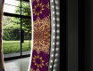 Apvalus dekoratyvinis veidrodis su LED apšvietimu svetainei - gold mandala #11