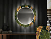 Apvalus dekoratyvinis veidrodis su LED apšvietimu prieškambariui - botanical flowers #1