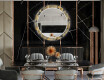 Apvalus dekoratyvinis veidrodis su LED apšvietimu prieškambariui - golden leaves #12