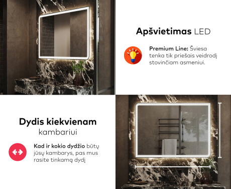 Apšviestas vonios veidrodis LED L146 #5