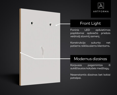 Vertikalus apšviestas vonios veidrodis LED L01 #6