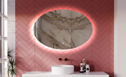 Ovalūs veidrodis ant sienos L178