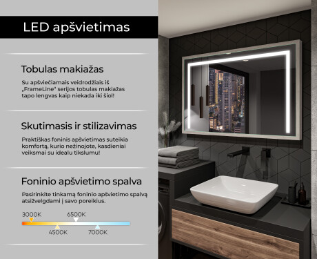 Apšviestas Veidrodis Veidrodis LED Su Rėmu - FrameLine L11 #4