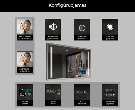 Apšviestas Veidrodis Veidrodis LED Su Rėmu - FrameLine L131 #7