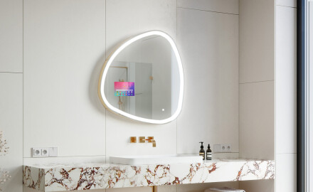 SMART Nereguliarus veidrodis su apšvietimu LED J222 Google