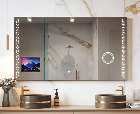 Modernus LED veidrodis su iPad Displine L38 rėmeliu