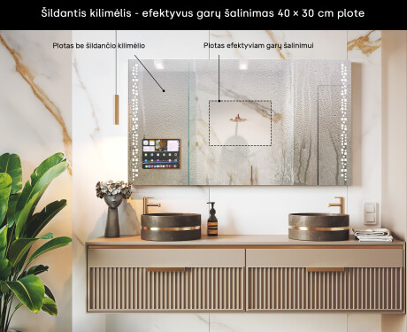 Modernus LED veidrodis su iPad Displine L38 rėmeliu #7