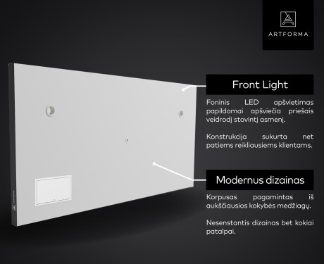 SMART Veidrodis su apšvietimu LED L02 Apple #5