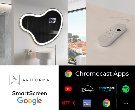 SMART Nereguliarus veidrodis su apšvietimu LED N222 Google #2