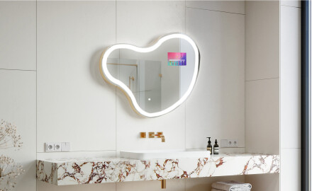 SMART Nereguliarus veidrodis su apšvietimu LED N222 Google