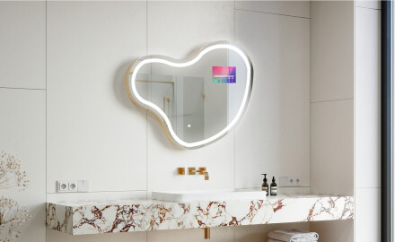 SMART Nereguliarus veidrodis su apšvietimu LED N223 Google