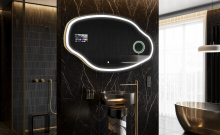 SMART Nereguliarus veidrodis su apšvietimu LED O222 Google