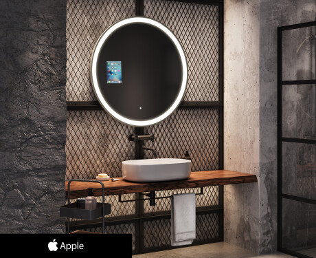 SMART Apvalus veidrodis su apšvietimu LED L76 Apple #1