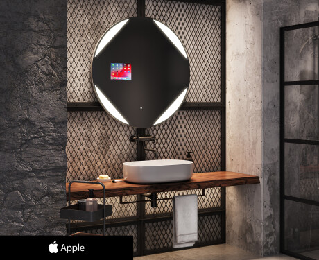 SMART Apvalus veidrodis su apšvietimu LED L114 Apple #1