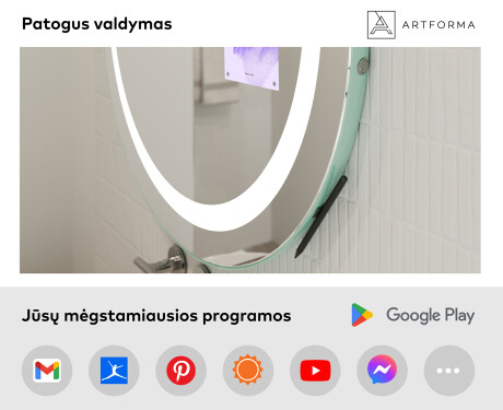 SMART Apvalus veidrodis su apšvietimu LED L33 Samsung #3