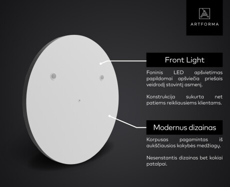 SMART Apvalus veidrodis su apšvietimu LED L153 Samsung #2