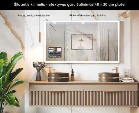 Apvalus modernus LED veidrodis su iPad Displine L146 rėmeliu #7