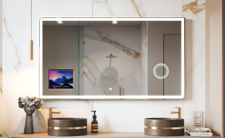 Apvalus modernus LED veidrodis su iPad Displine L146 rėmeliu