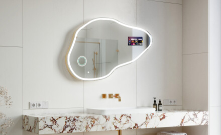 SMART Nereguliarus veidrodis su apšvietimu LED P222 Google