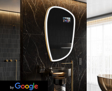 SMART Nereguliarus veidrodis su apšvietimu LED I222 Google