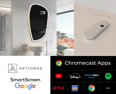 SMART Nereguliarus veidrodis su apšvietimu LED I222 Google #2