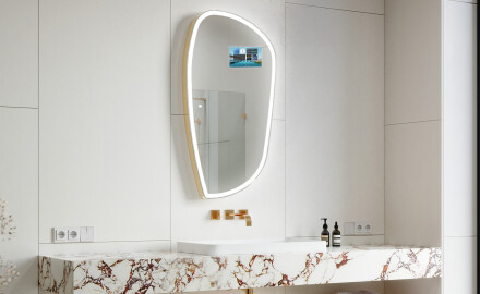 SMART Nereguliarus veidrodis su apšvietimu LED I222 Google