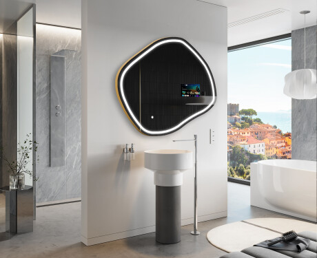 SMART Nereguliarus veidrodis su apšvietimu LED R223 Google #9