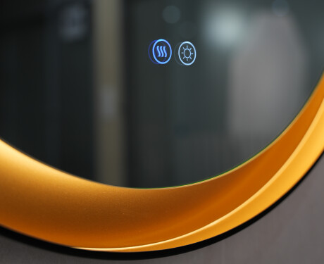 Apvalus veidrodis metaliniame rėme su LED apšvietimu #5