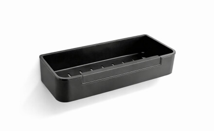 Krepšys 29x12x5,5 su raišteliu / matinis juodas / juodas plastikinis įdėklas
