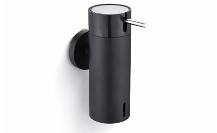 Skysto muilo dozatorius 0,15 l / matinis juodas / juoda pompa + poliruotas plienas