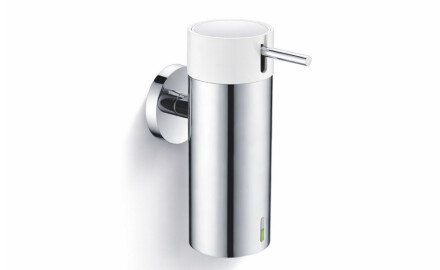 Skysto muilo dozatorius 0,15 l / poliruotas plienas / balta pompa + poliruotas plienas
