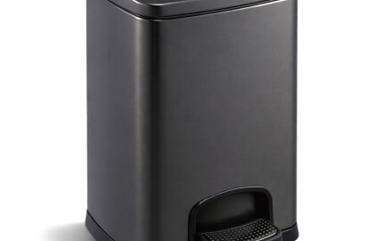 PREMIUM stačiakampė 20 l šiukšliadėžė su pedalu, „soft close“ funkcija / matinė juoda