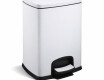 PREMIUM stačiakampė šiukšliadėžė su pedalu, 20 l, „soft close“ / balta